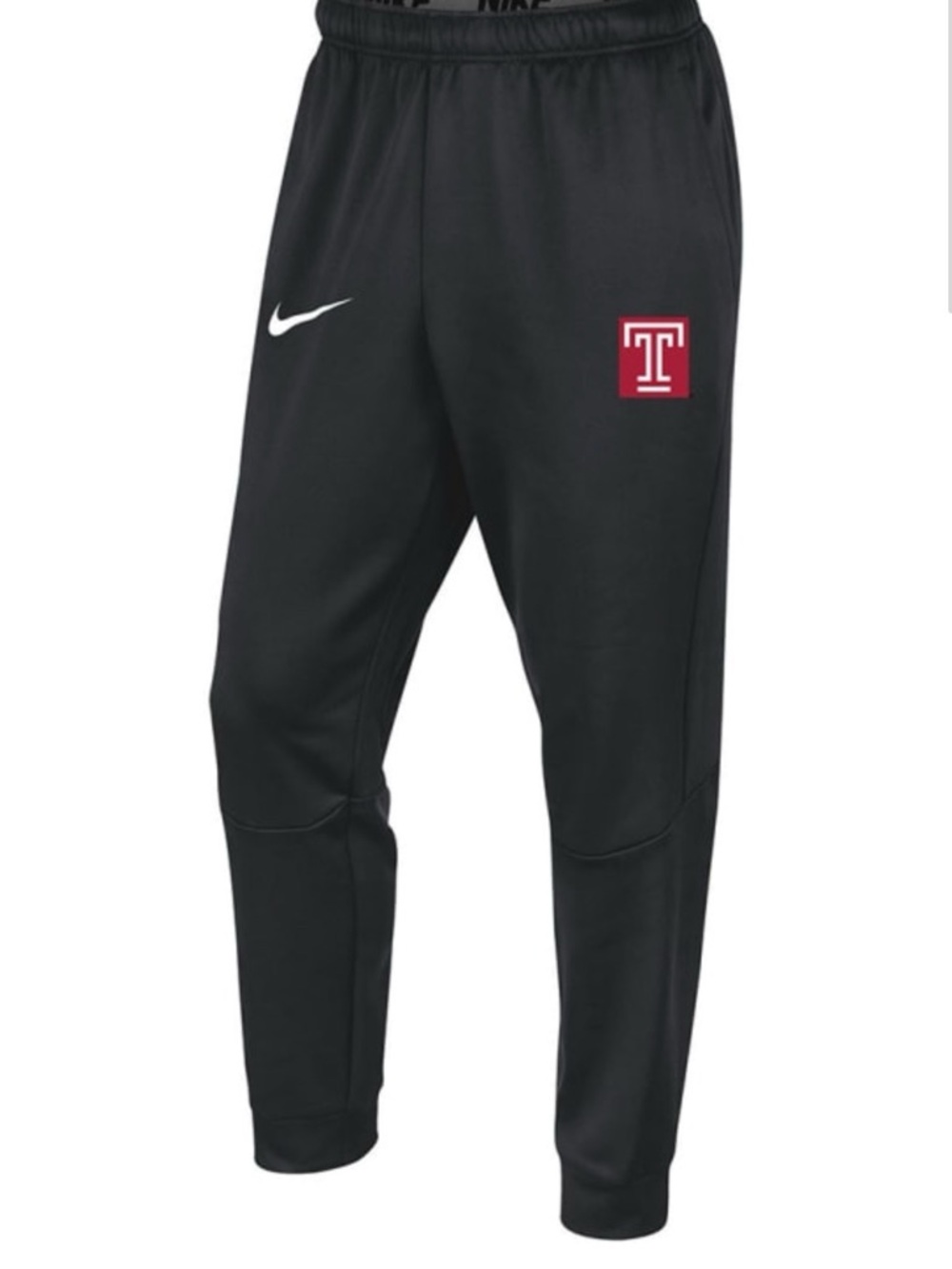 Nike Black Joggers with Red Temple 'T' Logo